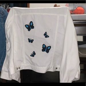 Custom butterfly jean jacket